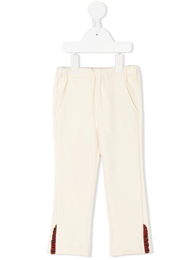 Familiar Kids' Frill-detail Straight-leg Trousers In Yellow