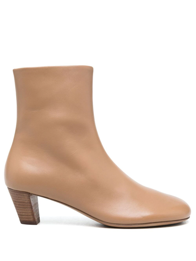 Marsèll Round-toe Calf Leather Boots In Beige