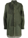 Etro Patchwork Denim Shirt In Green