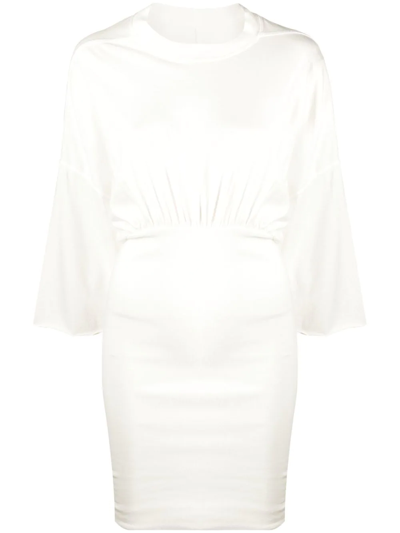 Rick Owens Drkshdw Tommy Cinched-waist Dress In White