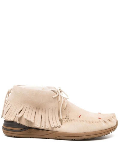 Visvim Calf Suede Loafers In Beige