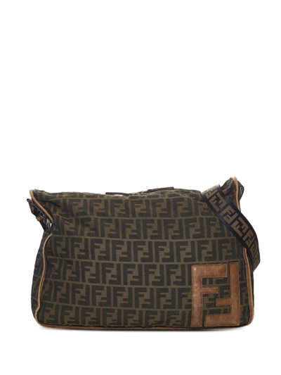 Pre-owned Fendi Zucca-pattern Crossbody Bag In Green