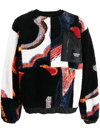 Ambush Multicolor Abstract-print Faux-shearling Sweatshirt