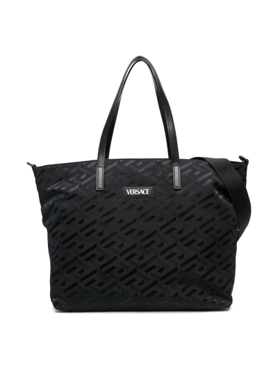 Versace La Greca Changing-mat Bag In Black