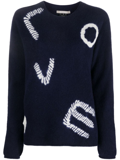 Suzusan Intarsia-knit Cashmere Jumper In Blue