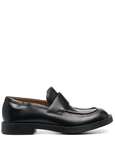 Camperlab Square-toe Leather Loafers In Black