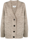 Maison Margiela Oversized Alpaca Wool-blend Cardigan In Neutrals