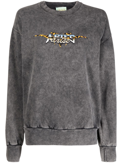 Aries Chrome Desert Logo-print Sweatshirt In Acid Wash