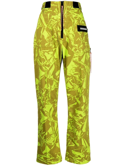 Aries Camouflage-print Walking Trousers In Green