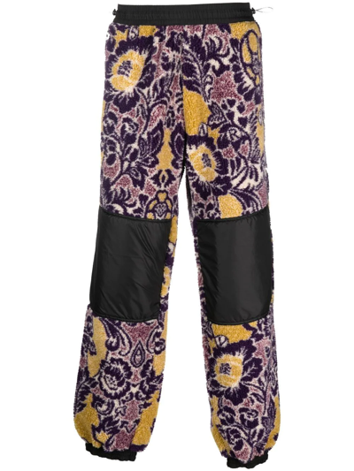 Aries Floral-print Track-pants In Purple