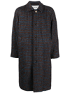 ANDERSSON BELL CHECK-PRINT SINGLE-BREASTED COAT