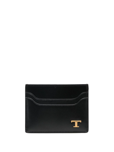 Tod's Calf Leather Card Holder In Black