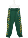 Versace Geometric-pattern Print Track Pants In Green