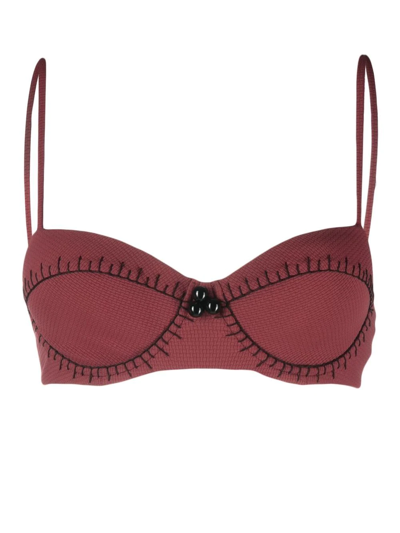Marysia Balconette Style Bikini Top In Red