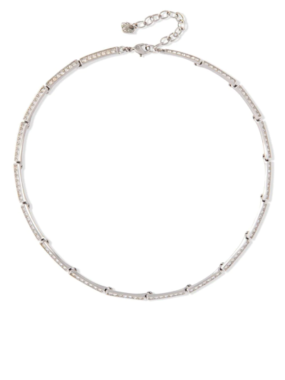 Pre-owned Swarovski 1990s  Crystal-embellished Necklace In Silver