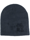 ETRO LOGO-EMBROIDERED BRUSHED KNITTED HAT