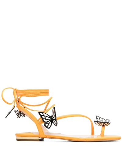 Sophia Webster Orange Vanessa Butterfly Leather Sandals