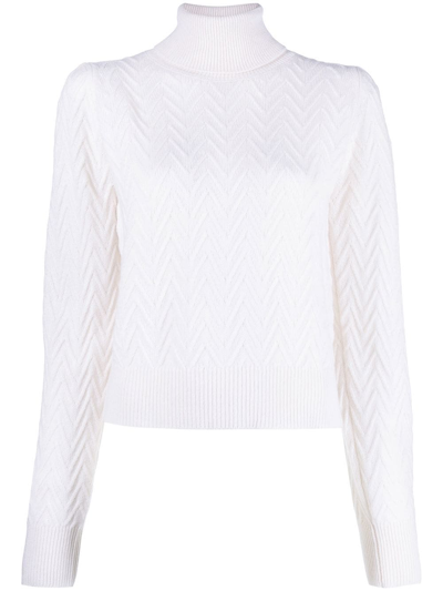 P.a.r.o.s.h Cable-knit Roll Neck Jumper In Neutrals