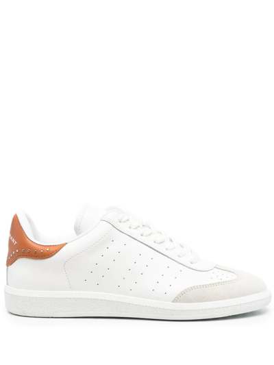 Isabel Marant Beth Velcro Strap Leather Sneakers In Beige