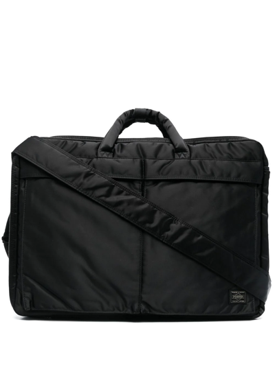 Porter-yoshida & Co Logo-patch Zipped Briefcase In Black