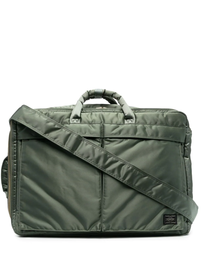 Porter-yoshida & Co Logo Zipped Briefcase In Grey