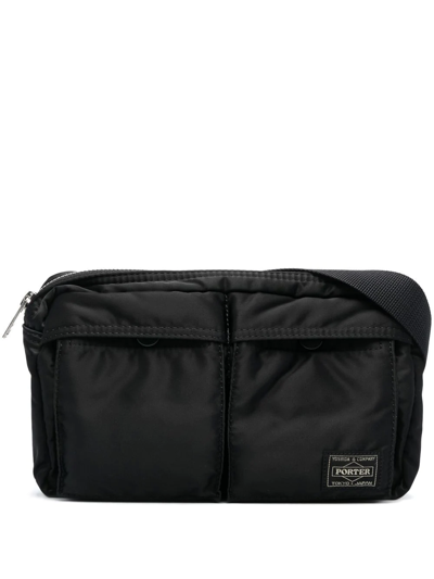 Porter-yoshida & Co Logo Zipped Belt Bag In Black
