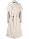 HARRIS WHARF LONDON BELTED WOOL TRENCH COAT