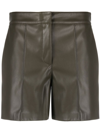 Blanca Vita High-waisted Faux Leather Shorts In Green