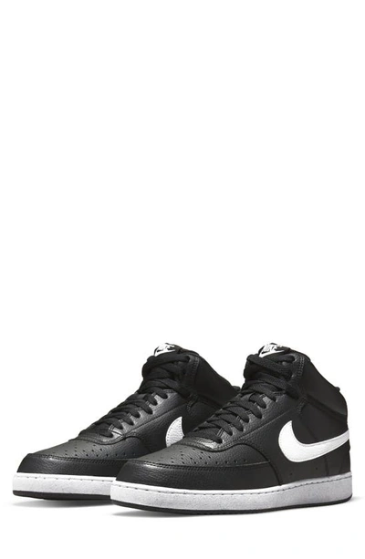 Nike Court Vision Mid Mens Sneakers In Black