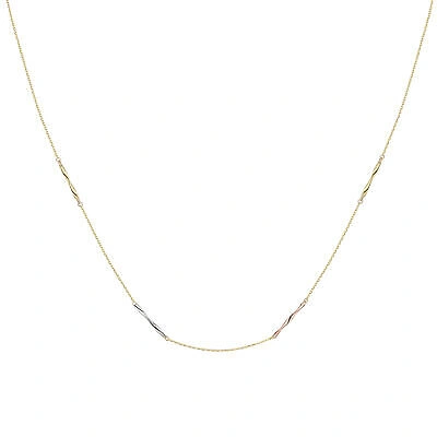 Pre-owned Jewelco London 9ct 3 Colour Gold Licorice Twist Trace Chain Necklace 17" 43cm