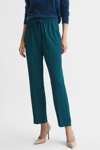 REISS HAILEY - DARK TEAL PULL ON TROUSERS, US 2