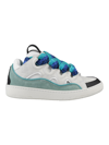 Lanvin White Curb Leather Sneakers In White