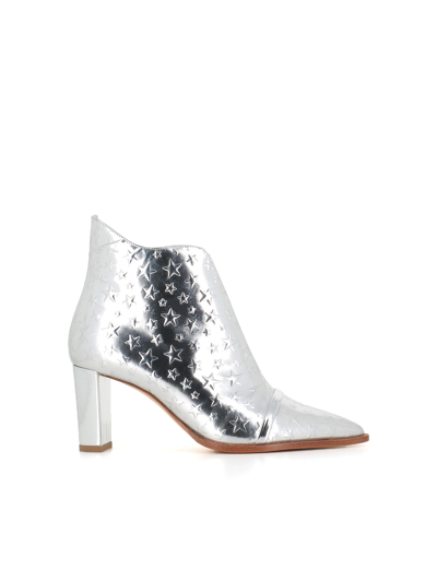 Malone Souliers Metallic-effect Ankle Boots In Silver