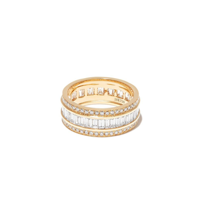 Anita Ko 18k Yellow Gold Stacked Diamond Ring