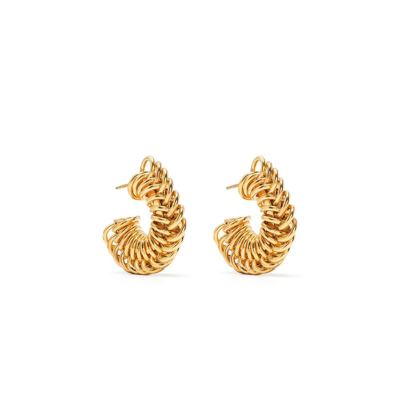 Bottega Veneta Gold-plated Disk Hoops Earrings