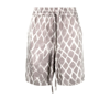 NAHMIAS GREY SWISH PRINTED SILK SHORTS,AW2226000F001618380020