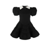 SHUSHU-TONG BLACK PUFF SLEEVE TIERED MINI DRESS,AW22DR0818603003