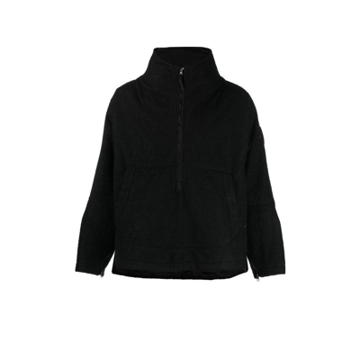 Stone Island Shadow Project High Neck Cotton Zip-up Jacket In Black