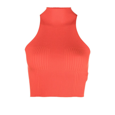 Aeron Lulu Halterneck Crop Top In 619 Red