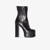 SAINT LAURENT MINA 95 LEATHER ANKLE BOOTS - WOMEN'S - CALF LEATHER/LEATHER,6876621Y80017554715