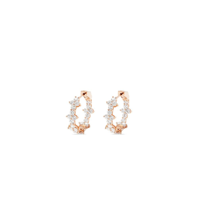 Anita Ko 18kt Rose Gold Vivi Eternity Diamond Hoop Earrings In Pink