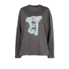 WE11 DONE GREY COLOURFUL TEDDY PRINT LONG SLEEVE COTTON T-SHIRT,WDTT322833UCH18612819