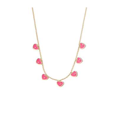 Yvonne Léon 9k Yellow Gold Coeur Enamel Diamond Necklace