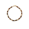 Luis Morais 14kt Yellow Gold Beaded Sapphire And Tigers Eye Bracelet In Gold