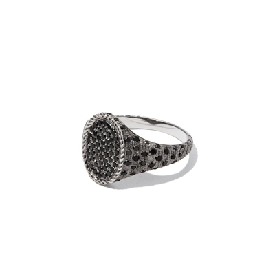 Yvonne Léon 18kt White Gold Oval Diamond Signet Ring In Silver