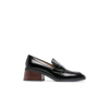 TOD'S BLACK BLOCK HEEL 55 LEATHER LOAFERS,XXW48K0FX60SOOB99917850358