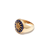 Yvonne Léon 9kt Yellow Gold Chevaliere Soliel Lapis Lazuli And Citrine Signet Ring In Gold