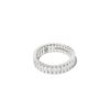 Suzanne Kalan 18kt White Gold Inlay Diamond Eternity Ring In Silver
