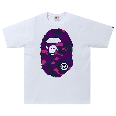 Pre-owned Bape Color Camo Big Ape Head Tee 'white/purple'