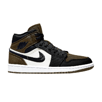 Pre-owned Air Jordan Wmns  1 Mid Se 'olive Toe' In Green
